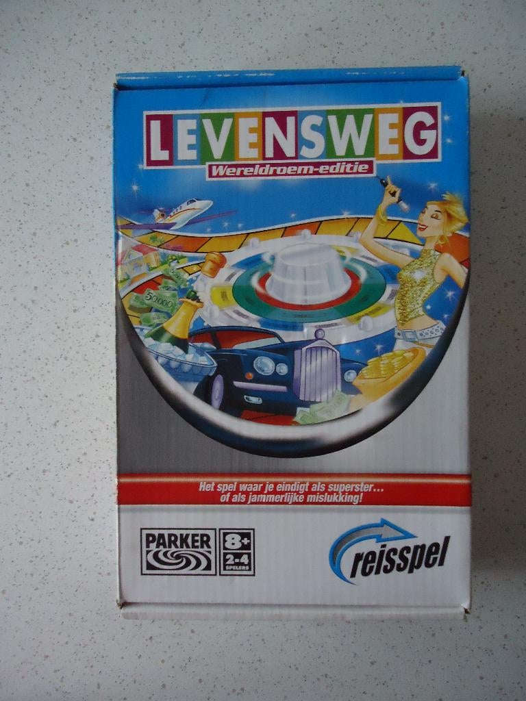 Reisspel "Levensweg Wereldroem Editie" Parker in Prima Staat, Parker, Jeu de voyage, Enlèvement ou Envoi, Trois ou quatre joueurs