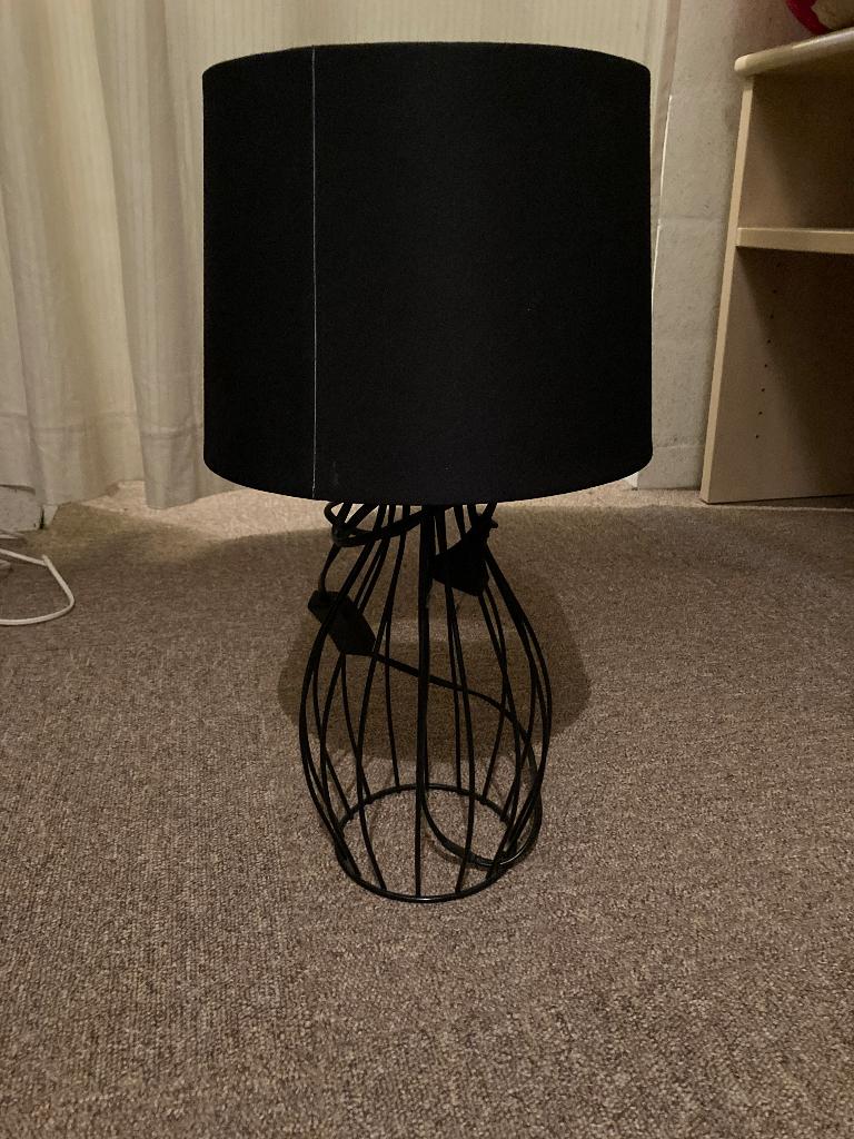 Zwarte metalen lamp, Neuf, Landelijk modern, Moins de 50 cm, Enlèvement