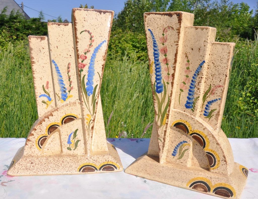D paire de vases art deco Amc wasmuel modele  (1), Enlèvement ou Envoi
