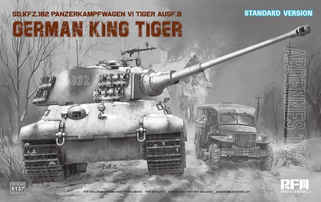 RFM 5137 King Tiger Ardennes 1944 (STANDARD Version) 1/35, Neuf, Autres marques, Tank, Enlèvement ou Envoi