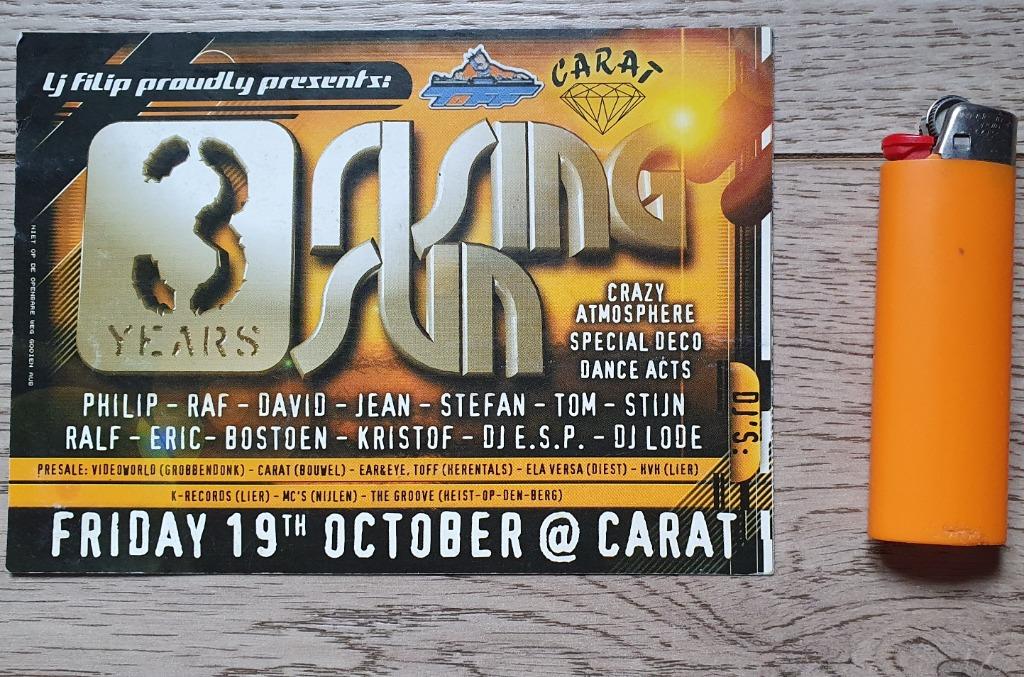 2 Flyers Discotheek Carat @ Bouwel, Verzamelen, Ophalen of Verzenden, Zo goed als nieuw, Overige typen