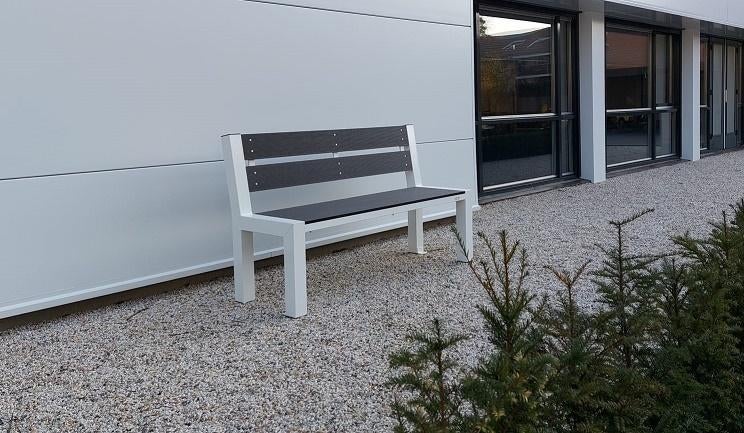 Stalen tuinbank 160 cm met houtcomposiet planken, Tuin en Terras, Tuinbanken, Ophalen of Verzenden, Nieuw, Metaal
