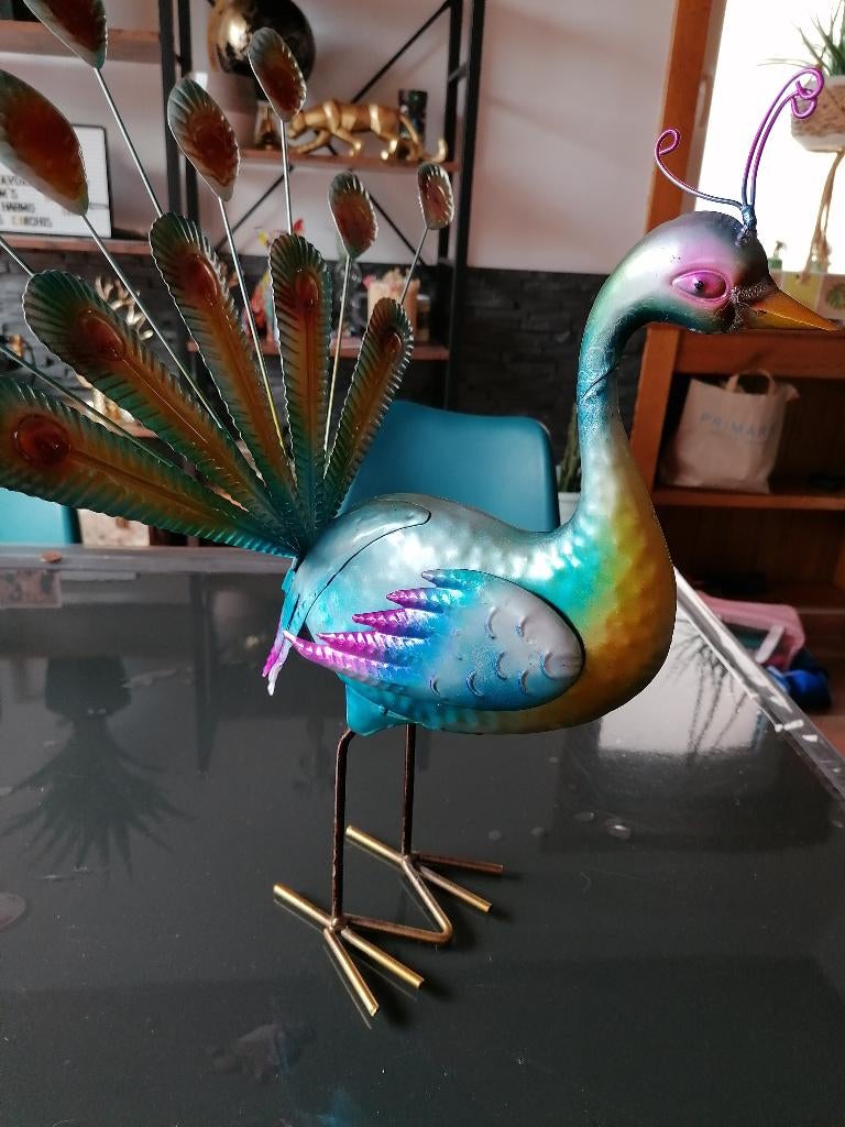 Paon en fer pour déco jardin, Jardin & Terrasse, Statues de jardin, Enlèvement, Comme neuf