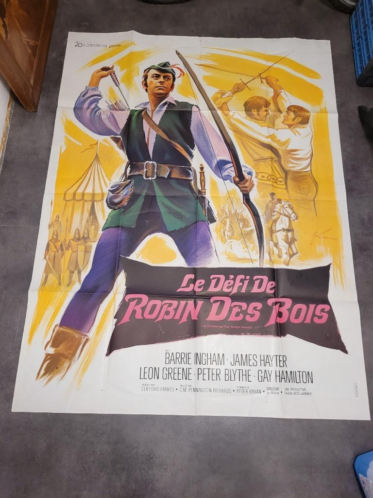 grande affiche de cinéma le défi de robin des bois, Collections, Posters & Affiches, Utilisé, Cinéma et TV, Affiche ou Poster pour porte ou plus grand