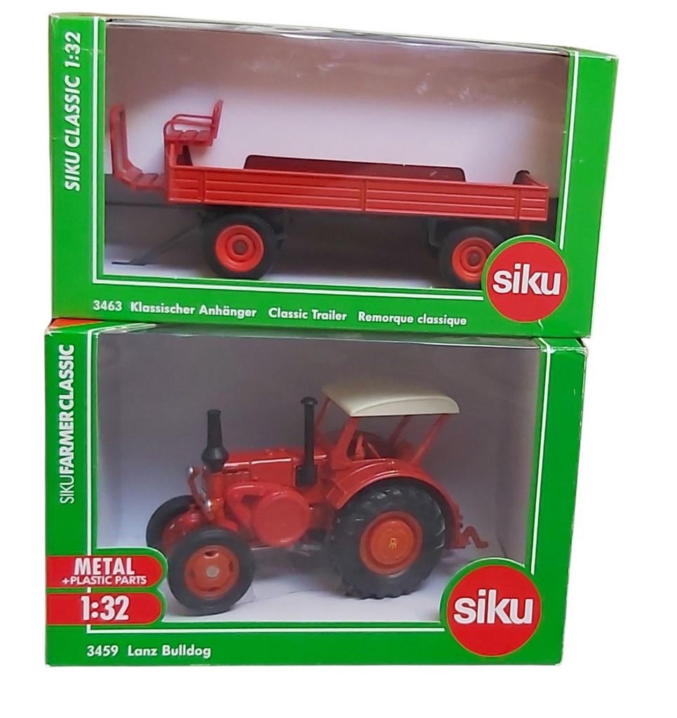 Siku Farmer Classic (7502) Lanz Bulldog avec remorque rouge, Enlèvement ou Envoi, Neuf, Tracteur et Agriculture, SIKU