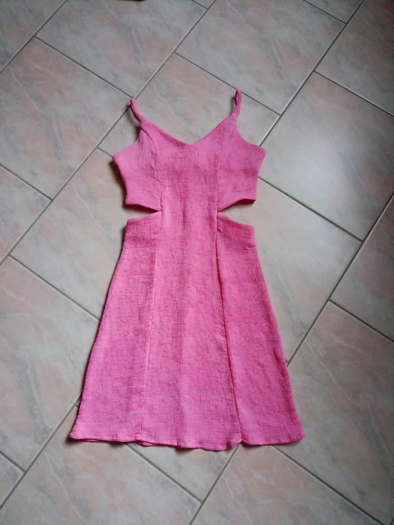 Opengewerkte jurk, Kleding | Dames, Daphnea, Verzenden, Zo goed als nieuw, Roze