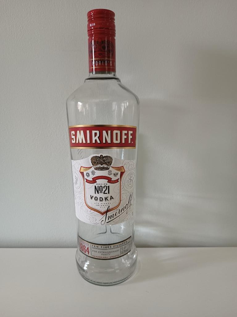 Bouteille vide de vodka Smirnoff 1 L 37,5 vol, Envoi, Utilisé, Emballage