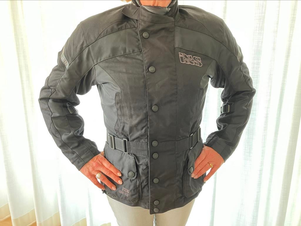Prachtige motorjas, zwart, mt 38-40 met uitneembare voering, Ophalen, IXS