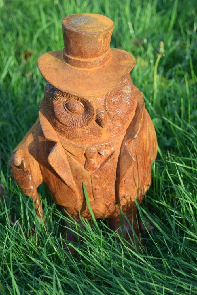 Grand hibou en fonte patinée rouille (maître hibou 30 cm ), Jardin & Terrasse, Enlèvement ou Envoi, Neuf, Autres matériaux, Animal