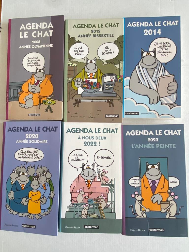 8 mini agendas LE CHAT - Ph.Geluck, Divers, Enlèvement ou Envoi, Comme neuf