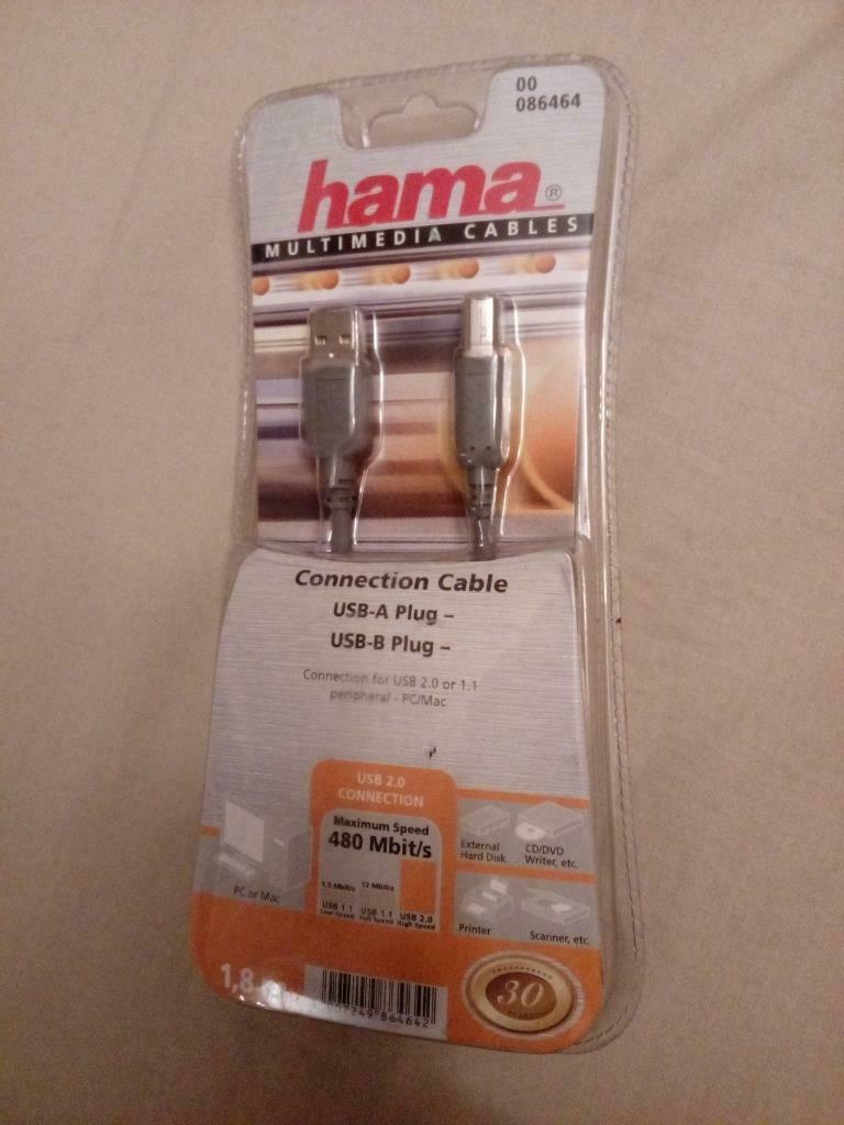 Cable HAMA neuf USB A/B imprimantes..., Enlèvement