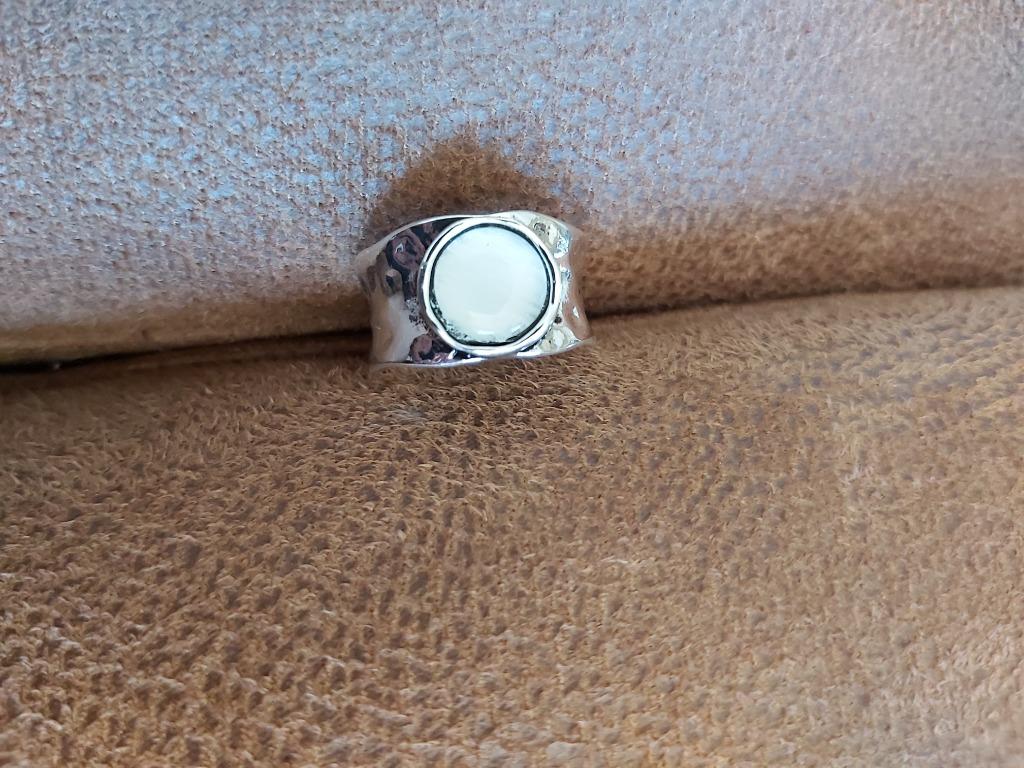 Zilveren ring met maansteen, Neuf, Enlèvement, 17 à 18, Argent
