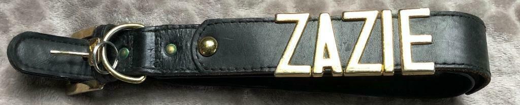 Zazie zwart leren hondenhalsband, Dieren en Toebehoren, Gebruikt