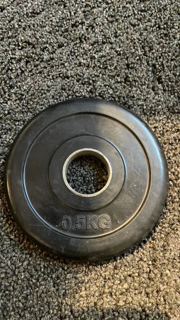 Gewichten fitness rubber halterschijven, Enlèvement, Utilisé, Plaques d'haltères