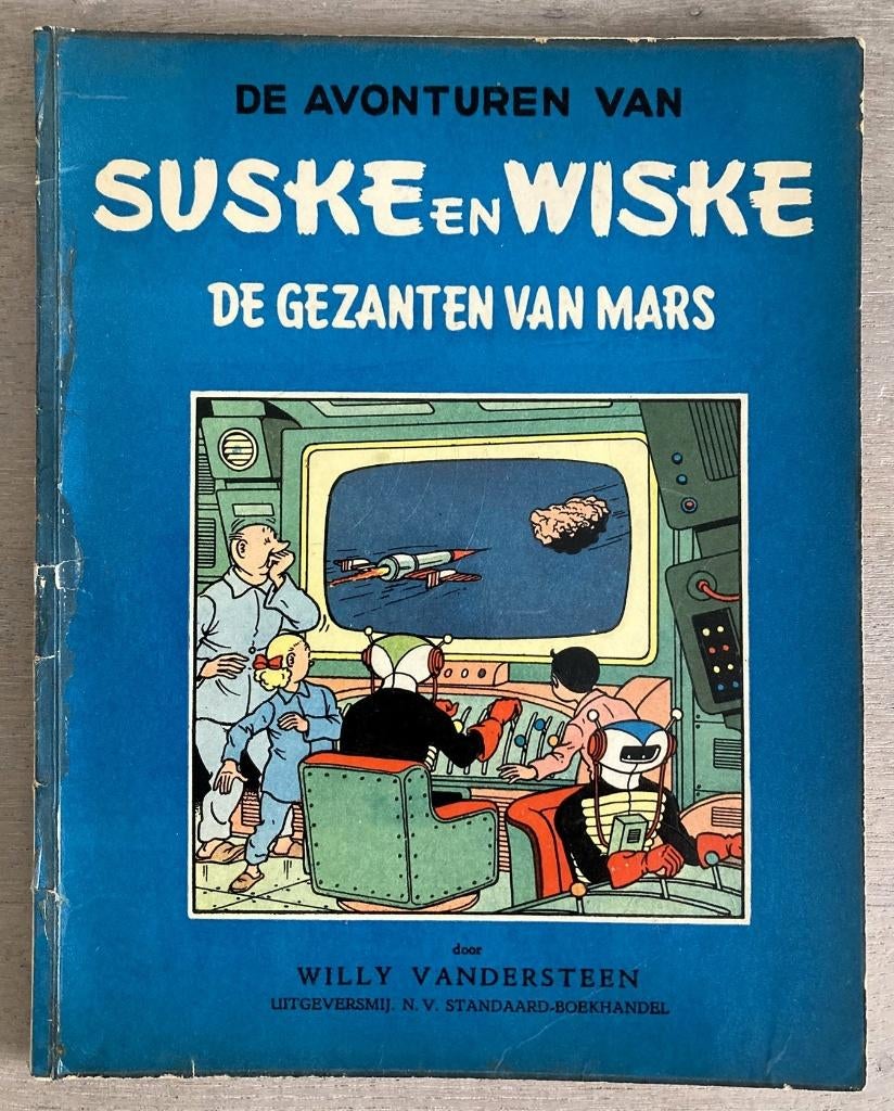 Suske en Wiske - De Gezanten Van Mars - 4de druk 1957, Boeken, Stripverhalen, Gelezen, Willy Vandersteen, Eén stripboek, Ophalen of Verzenden