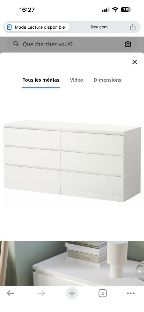 Commode IKEA, 25 à 50 cm, 5 tiroirs ou plus, Moins de 100 cm, Comme neuf