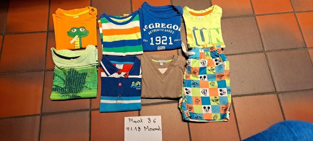 Maat 86, 12 tot 18 maand 8 stuks, Ophalen of Verzenden, Gebruikt, Jongetje of Meisje, Shirtje of Longsleeve