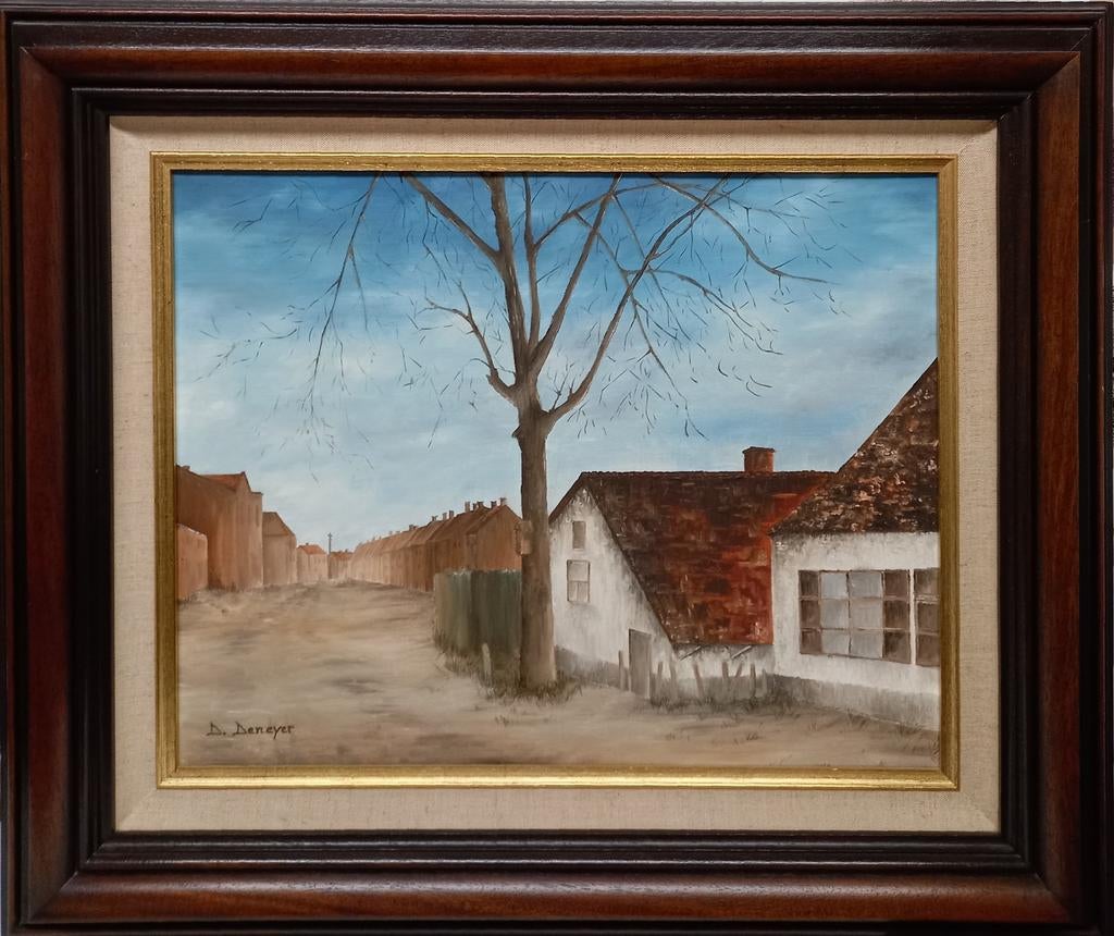 mooi schilderij in Olieverf op doek en gesigneerd., Antiek en Kunst, Kunst | Schilderijen | Klassiek, Ophalen