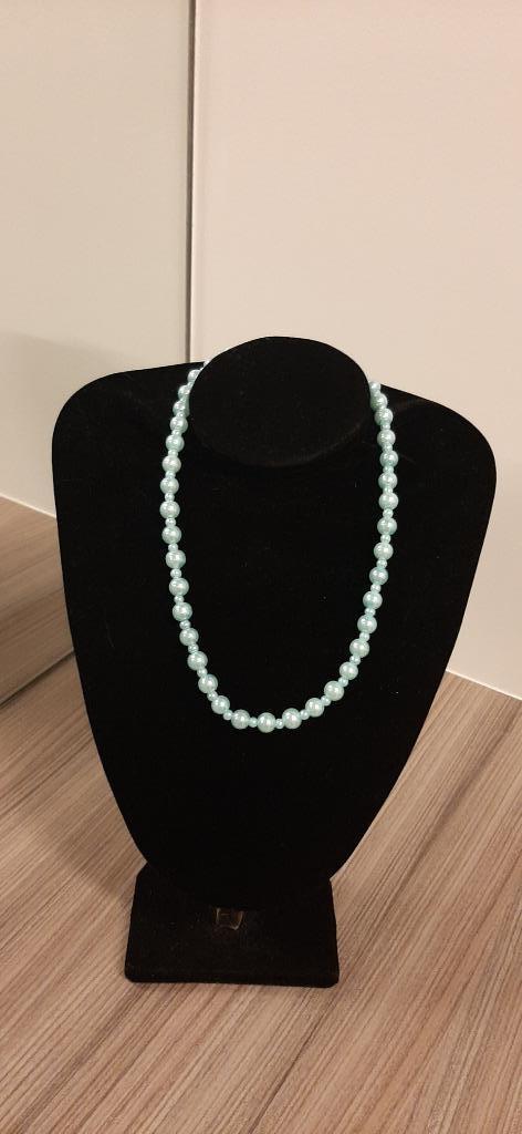 Halsketting handgemaakt, Bijoux, Sacs & Beauté, Colliers, Enlèvement ou Envoi, Neuf, Bleu, Autres matériaux