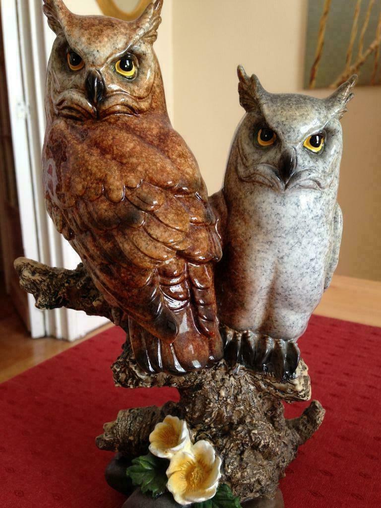 Statuette Couple Chouettes Hiboux, Collections, Envoi, Neuf