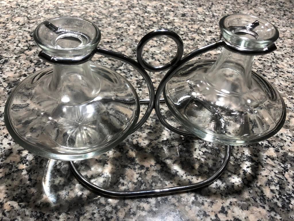 Olie en azijn stel, Overige typen, Ophalen of Verzenden, Overige stijlen, Glas