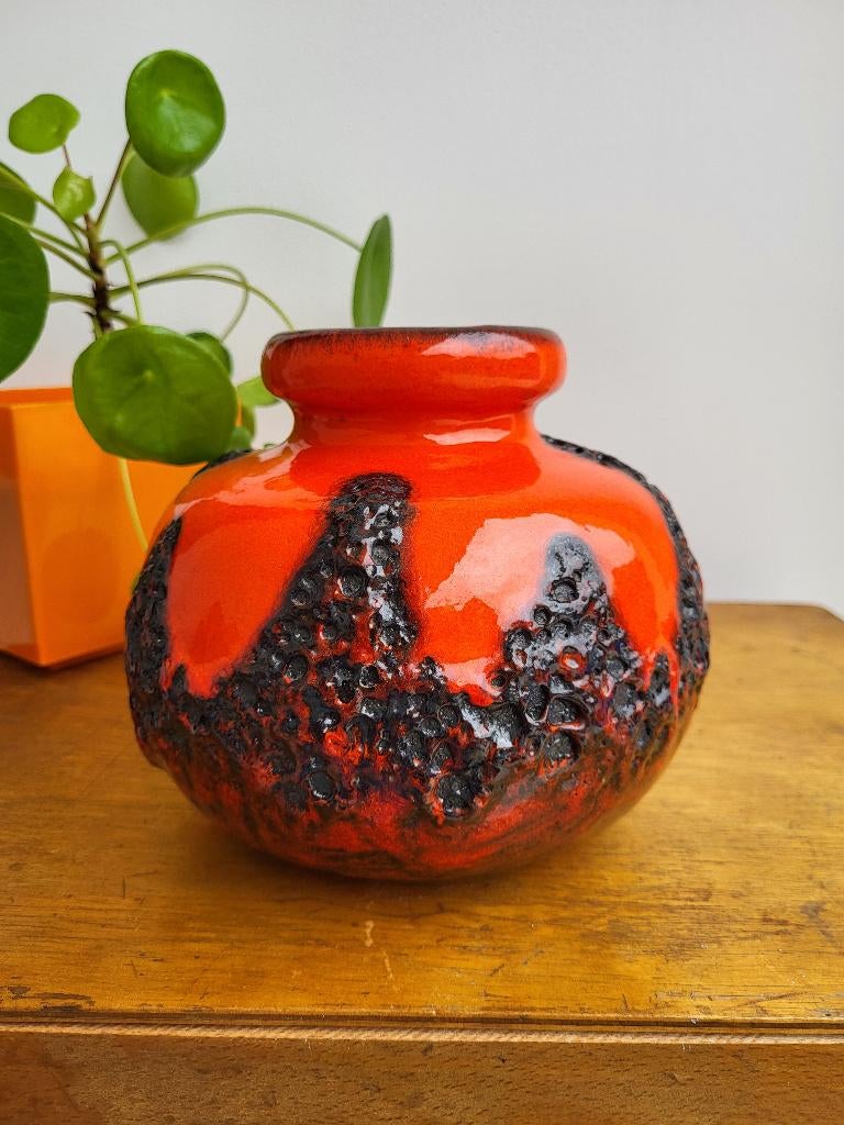 Vintage keramieken Fat Lava vaas, Germany, jaren 1970, Antiek en Kunst, Ophalen of Verzenden