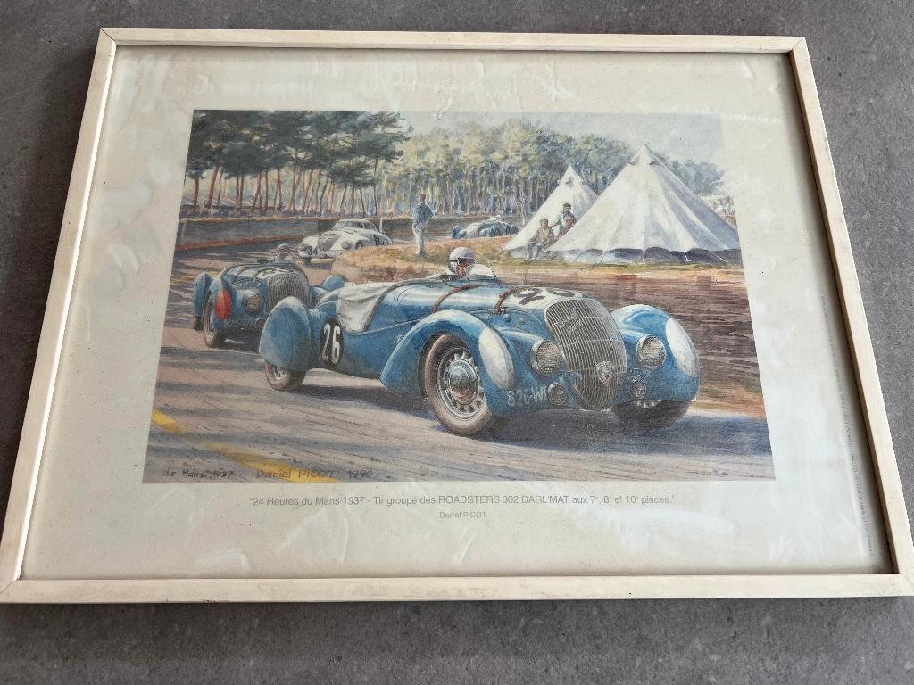 Le mans 1937 Daniel Picot vintage poster, Verzamelen, Posters, Ophalen of Verzenden, Zo goed als nieuw, Rechthoekig Liggend, Sport