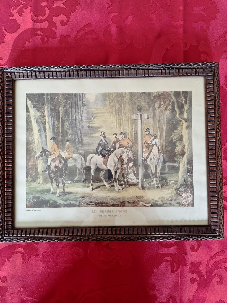 2 belles gravures anciennes de Alfred de Dreux 27 cm/ 18 cm, Enlèvement