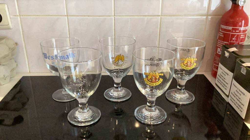 Trappistglazen 5 + 1 gratis, Enlèvement, Utilisé, Verre à bière