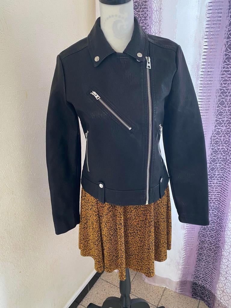 Veste  en simili cuir noir 𝙏𝙊𝙋𝙎𝙃𝙊𝙋 –  Taille 38, Enlèvement ou Envoi, Neuf, Noir, Manteau