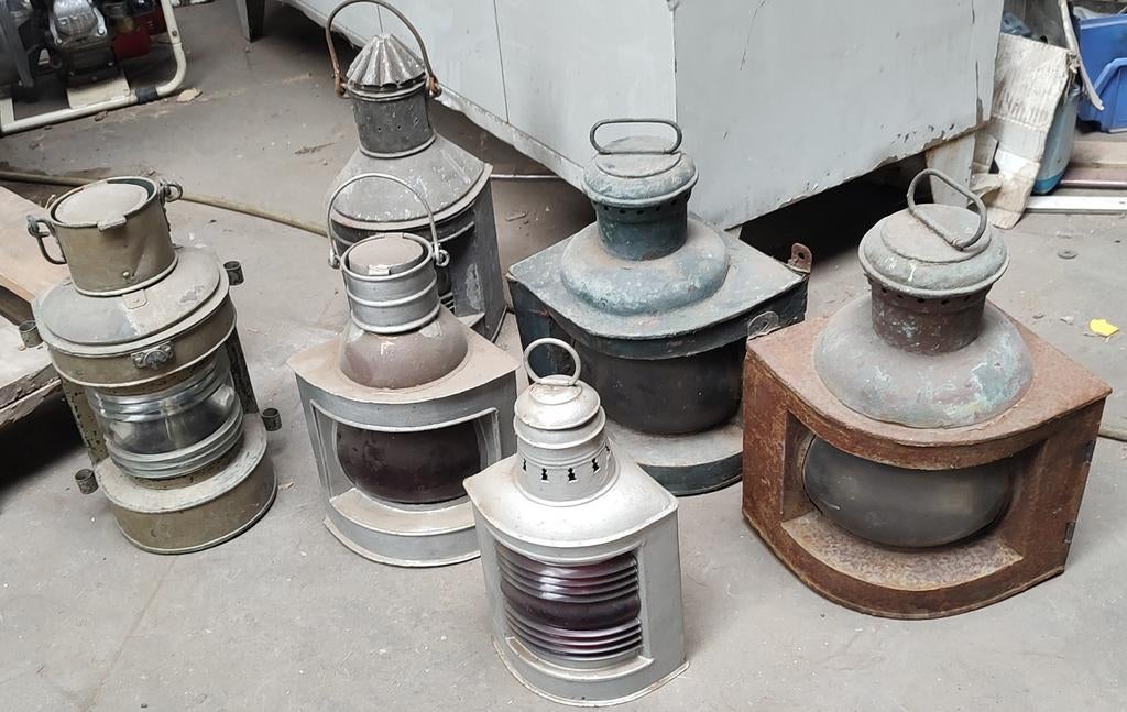 Vintage scheepslamp bootlamp lamp antiek verschillende, Ophalen of Verzenden