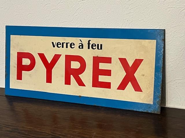 Panneau publicitaire en tôle, verre à feu Pyrex, Antiquités & Art, Enlèvement