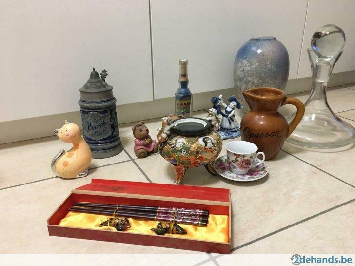 Deco allerhande Chinese stokjes Poes spaarpot Delfts blauw.., Antiek en Kunst, Ophalen of Verzenden