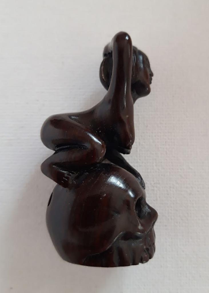 Japan getekend Shunga Netsuke in oud Buxus hout -Edo periode, Verzenden