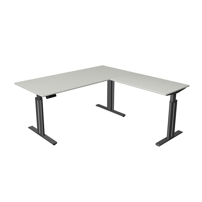 Hoekbureau Move-3 elegant licht grijs 180x180cm elektrisch, Maison & Meubles, Bureaux, Envoi, Électrique, Neuf