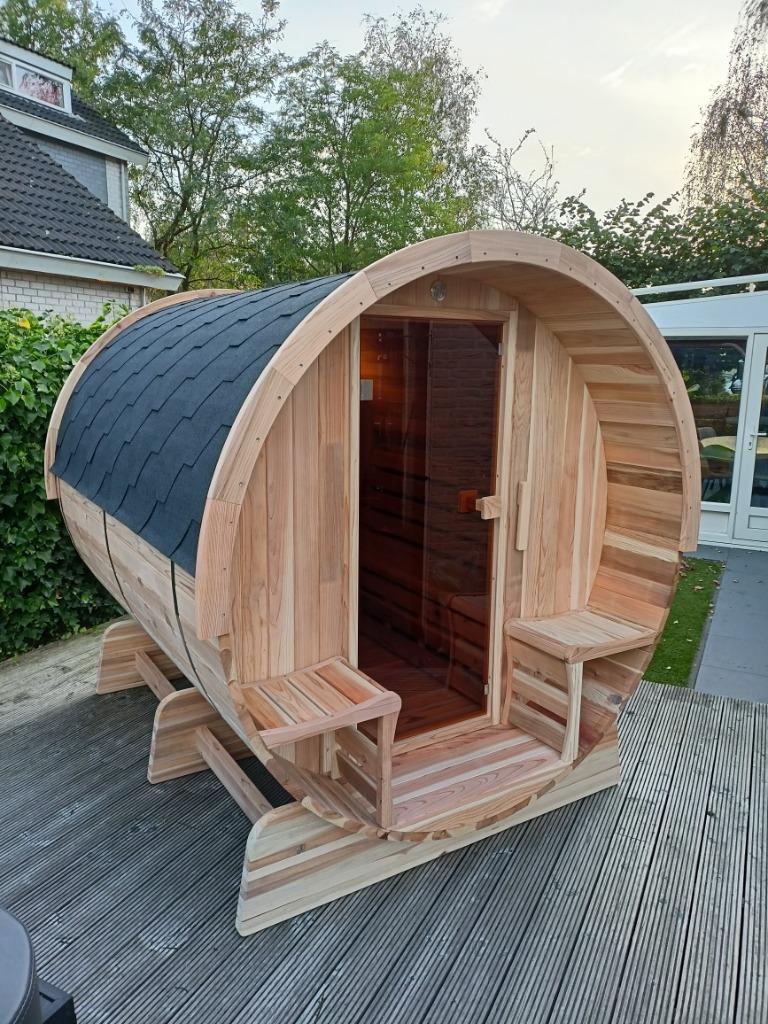 Barrel Sauna Red Cedar TR-230, Gratis sauna installatie!!!, Hobby en Vrije tijd, Overige Hobby en Vrije tijd, Nieuw, Ophalen of Verzenden