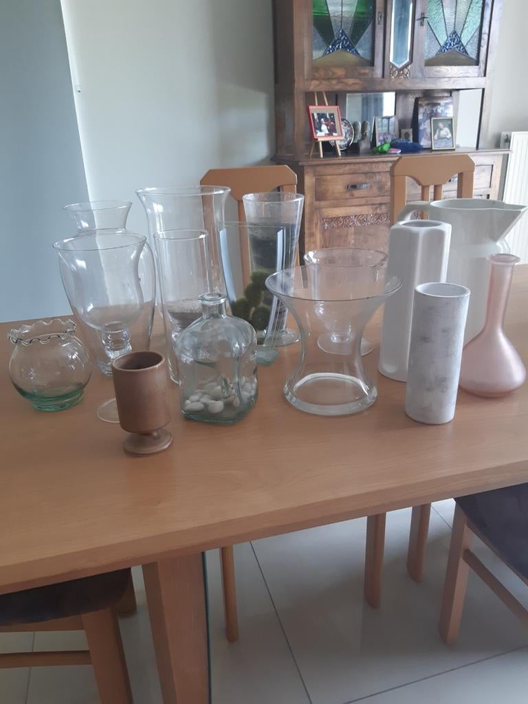 Vases en verre et faïence. 15 pièces, Enlèvement ou Envoi, Comme neuf, Verre