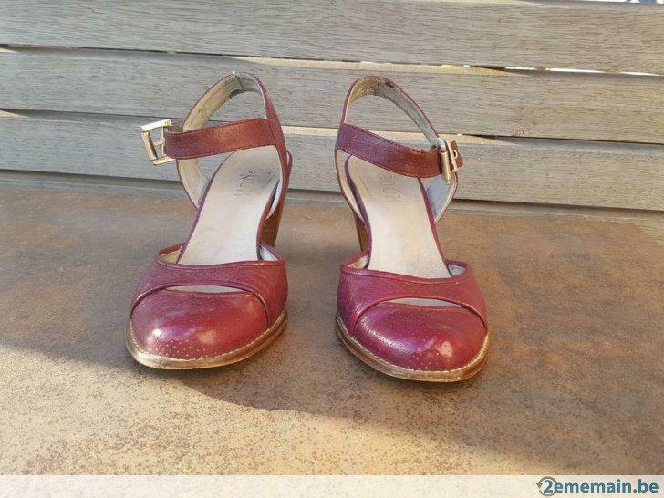 Chaussures mauve, cuir, vernis, pointure 39, Epox, Ophalen, Gedragen, Overige kleuren, Pumps