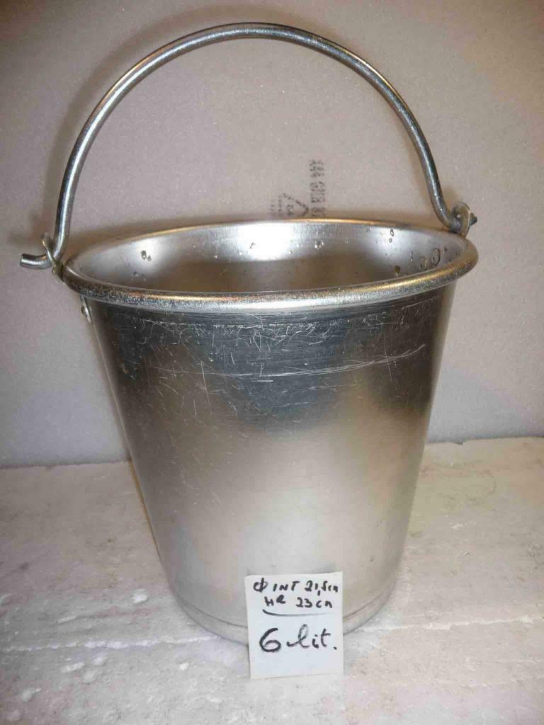 seau de boucher, capacité 6 lit en aluminium, Enlèvement ou Envoi, Utilisé