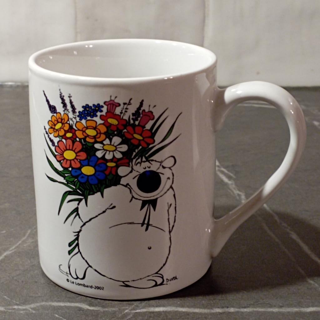 Mok Le Lombard 2002 Cubitus met boeket bloemen, Verzamelen, Ophalen of Verzenden, Overige figuren, Zo goed als nieuw, Gebruiksvoorwerp