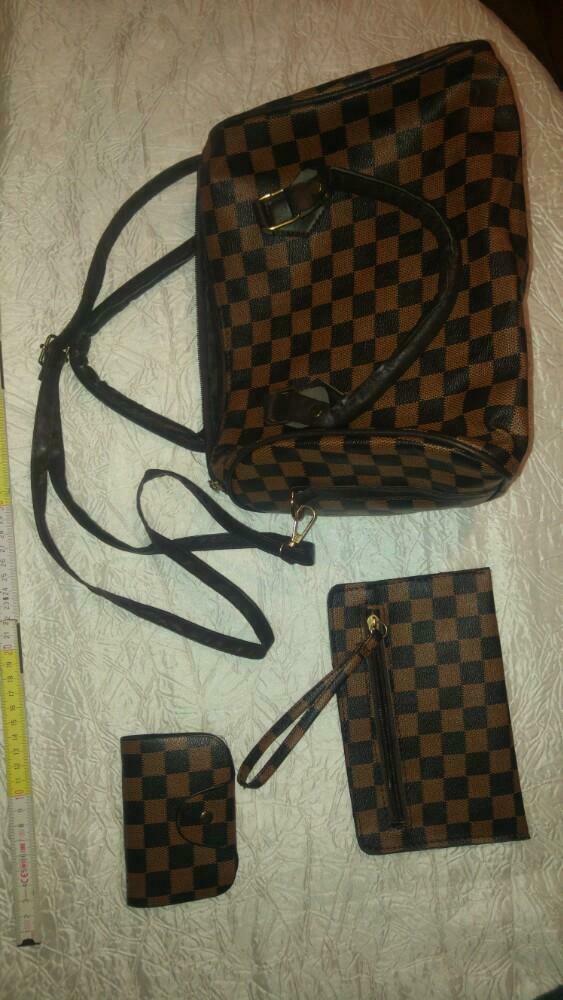 Lot de sacs a bandoulière femme similicuir brun noir or, Ophalen of Verzenden, Zo goed als nieuw, Zwart