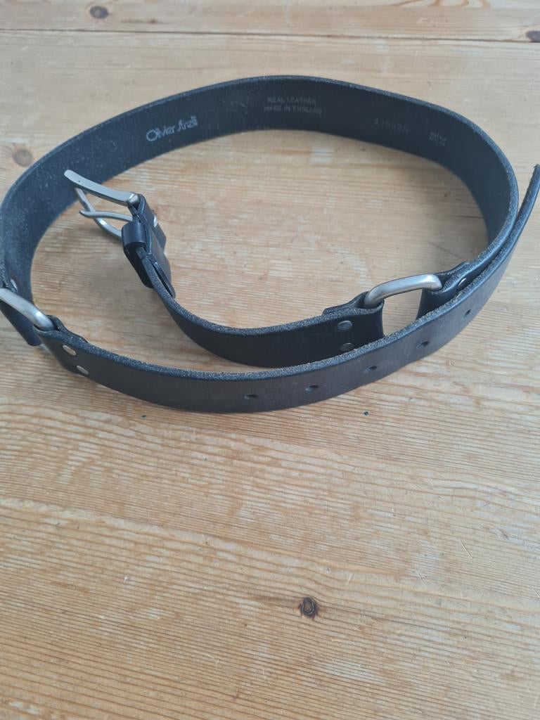 Lederen riem mat zwart Olivier Strelli 100cm, Kleding | Heren, Ophalen of Verzenden
