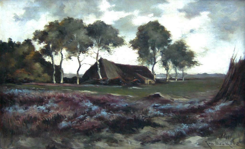 Hoevelandschap van Jan Deckers (1865-1942), Antiek en Kunst, Ophalen of Verzenden