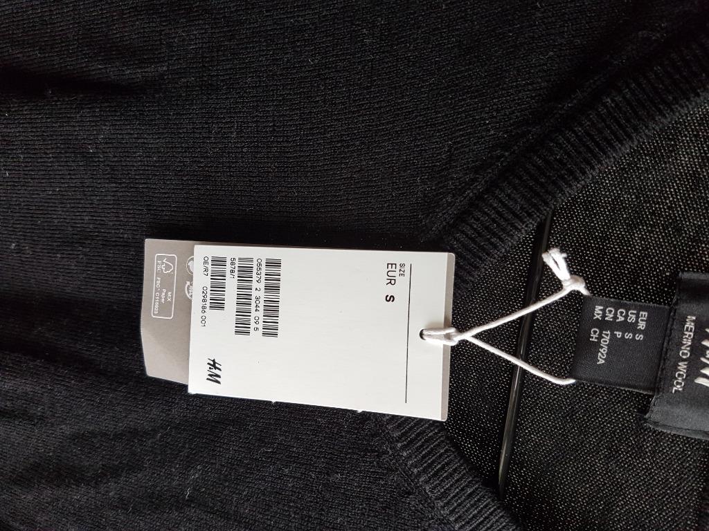 Pull en laine mérinos neuf avec étiquette. prix de détail 65, Envoi, Neuf, Taille 46 (S) ou plus petite, Noir