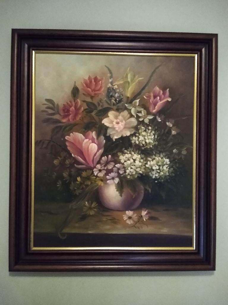 Schilderij Stilleven met bloemen., Enlèvement