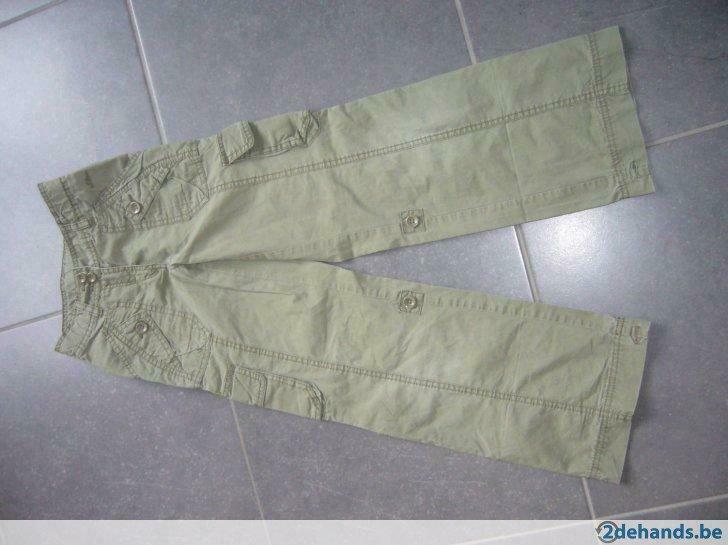 groene verstelbare broek S.Oliver - maat 134, Enlèvement, Utilisé, Fille, Pantalon