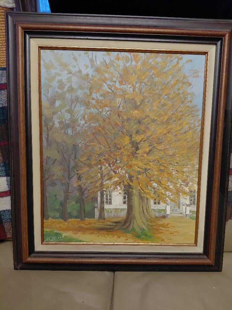 schilderij Leon Beel Wakken olie op doek, Antiek en Kunst, Ophalen