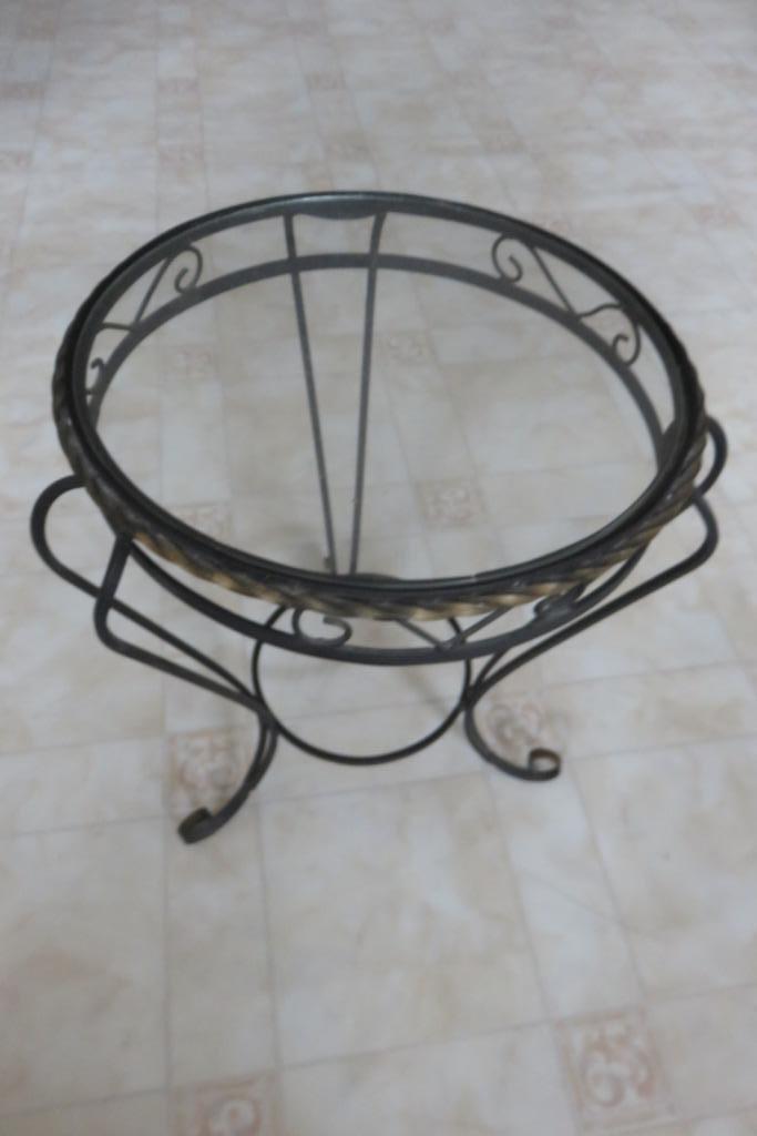 Petite table d'appoint ou sellette, Maison & Meubles, Rond, Enlèvement, Utilisé, Métal ou Aluminium