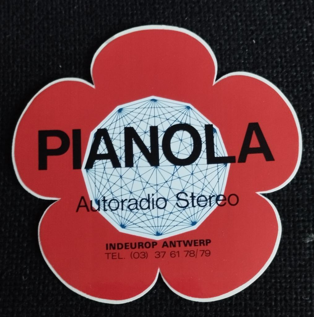Sticker vintage PIANOLA indeurop Antwerpen, Verzenden, Zo goed als nieuw, Auto of Motor