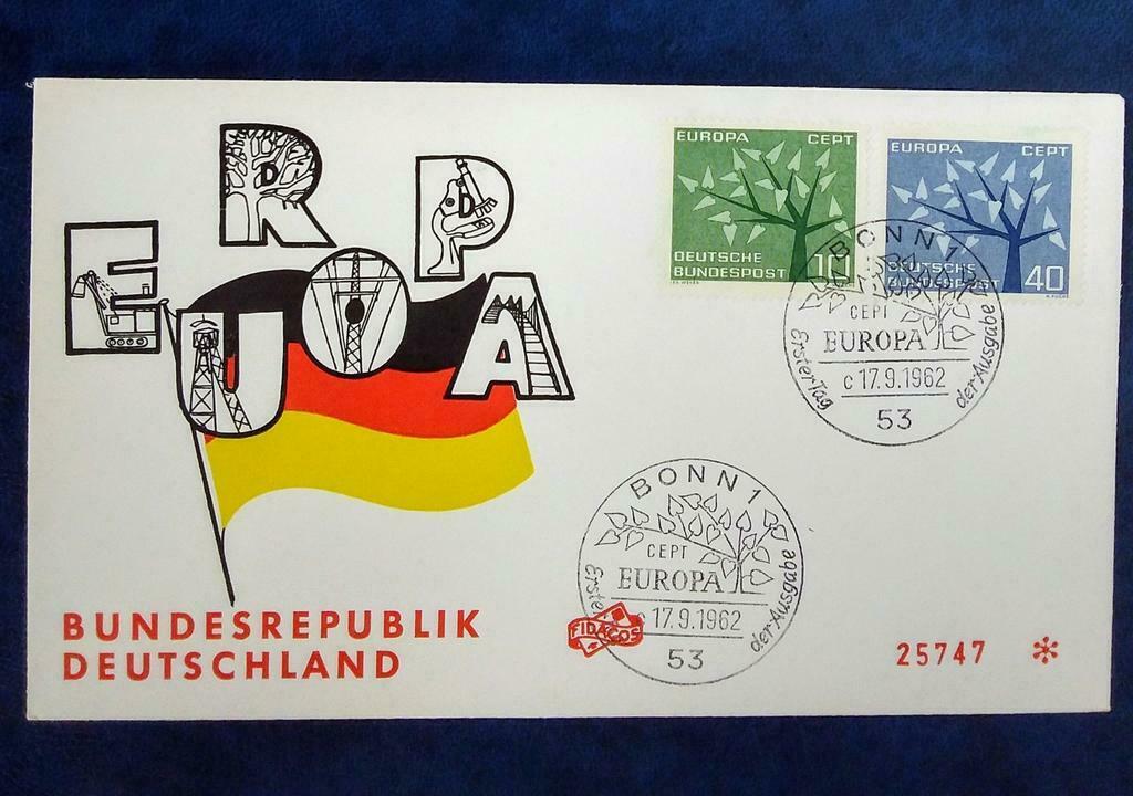 FDC Europe 1962, Envoi, Affranchi, Autres thèmes